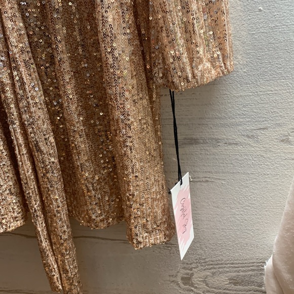 Gold Long Sleeve Sequin Dress - Picture 10 of 10